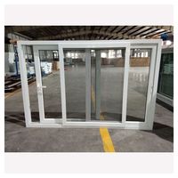Fenêtre coulissante en PVC durable sur mesure, double vitrage, profilés en verre transparent pour maison