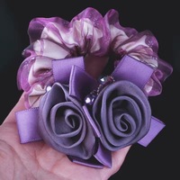 Chouchous européens et américains en fil pour cheveux perles de fleurs accessoires pour cheveux chouchous