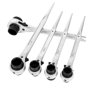 Llave de Trinquete de Grado Industrial con Acabado Níquel Perlado, Llave de Doble Extremo, Llave de Doble Uso de Liberación Rápida - Product Image 4