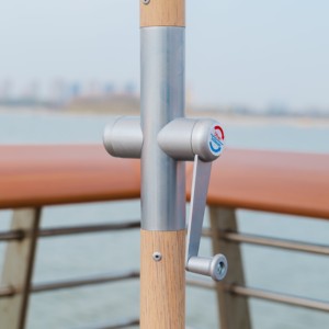 Parasol de plage moderne de luxe <span class=keywords><strong>2022</strong></span> avec cadre en aluminium imprimé bois, taille 2,7 m, pour mobilier d'extérieur - Product Image 3