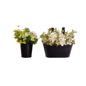 Vasi da fiori <span class=keywords><strong>in</strong></span> metallo resistente per uso esterno include vasi da fiori riutilizzabili fioriere resistenti agli agenti atmosferici - Product Image 4