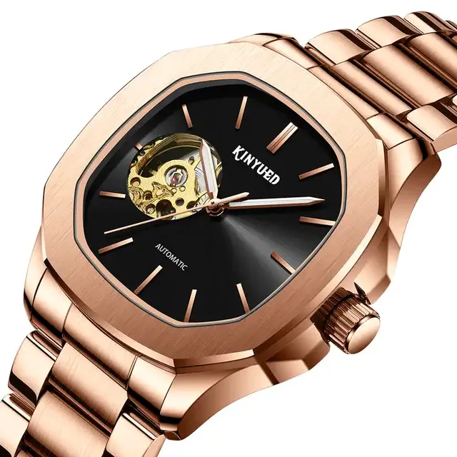 KINYUED J112 Hot Sale Wholesale Waterproof Fashion Wrist High Quality Round Hand Luxury Automatic Mechanical Watches Men Watches