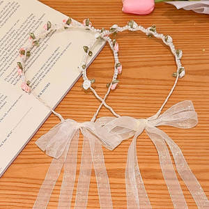 Bandeau pour Cheveux Enfant, Couronne Princesse Fleurie Perles Anciennes, Guirlande Bébé, Accessoire Coiffure Doux pour Fille - Product Image 3