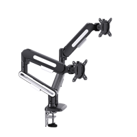 Écran VESA pivotant réglable blanc 2 bras 34 pouces support de bureau moniteur à bras double montage