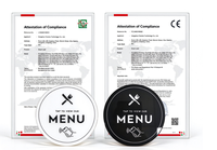 Carte de menu numérique NFC à toucher pour consulter, étanche, 13,56 MHz, commande sans contact, pour restaurants, hôtels, fournisseur en gros, stock disponible, prêt à expédier