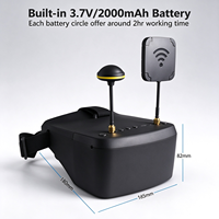 Kacamata FPV EV800D 5.8G 40CH Nirkabel dengan DVR Layar 5.0 Inci 854*480 Antena Ganda untuk Drone Balap FPV