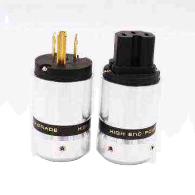 European American Standard HiFi Audio Plug Gold-Rhodium-Plated for Mobile Phone Use OTP Aluminum Shell Power Supply Adapter