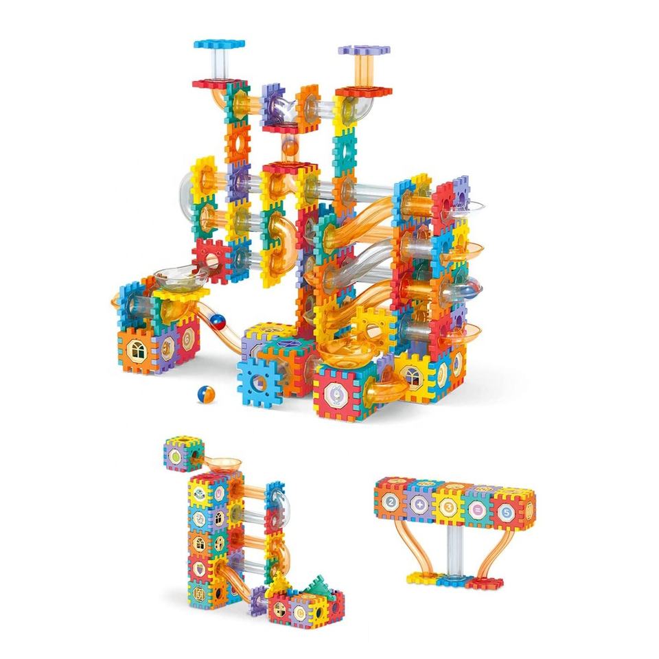 Toy Blocks Track 286pcs Pipeline Rolling Ball Track Toy Building Blocks - DIY STEM ...