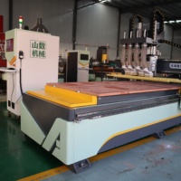 Machine de fraisage CNC ATC SHANSHU 9KW 4x8ft avec contrôle NC Studio, 3 axes, adsorption sous vide, pour la fabrication de meubles en bois, moteur servo à engrenages