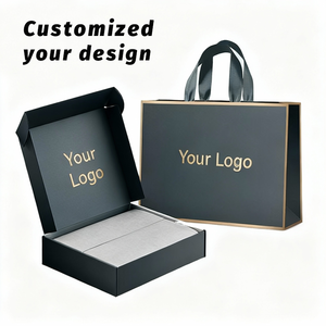 Boîtes et sacs d'emballage cadeaux <span class=keywords><strong>en</strong></span> carton écologique recyclable personnalisés <span class=keywords><strong>en</strong></span> gros à bas prix avec estampage à chaud doré - Product Image 1