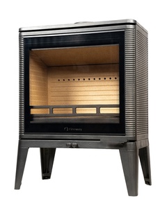 Poêle à bois en fonte <span class=keywords><strong>avec</strong></span> <span class=keywords><strong>foyer</strong></span> en <span class=keywords><strong>verre</strong></span> sérigraphié, flamme visible, pour villa et appartement, économie d'énergie - Product Image 1