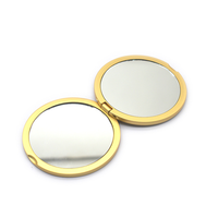 Miroir de maquillage double face portable mignon en alliage de zinc, miroir cosmétique circulaire pliable de poche, mini, idéal comme cadeau, personnalisable avec logo