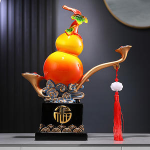 Fulu Shuangquan Creative Résine Époxy Sculpté Gourde Ornement Chinois Salon Décoration Entrée Cadeau Pendaison De Crémaillère Nouvelle Maison - Product Image 1