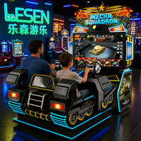 Machine de jeu simulateur de tir de char Mecha Squadron à double tourelle, à monnayeur, avec écran HD 55 pouces et retour de force