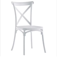 Nordic Plasticas Chaise de salle à manger blanche ergonomique moderne dos croisé PP stockage empilable maison hôtel Hall fait PC Durable