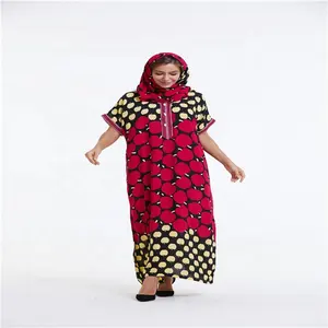 African Nigeria Love Sahara Cotton Long Maxi Dress Elegant Dashiki