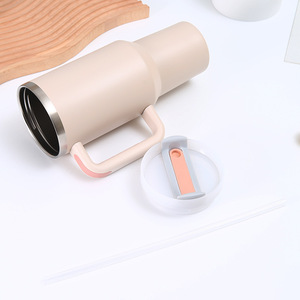 Taza de coche de acero inoxidable de 40oz de segunda generación, tubo de succión con mango portátil, desechable, de gran capacidad, con aislamiento al vacío - Product Image 2