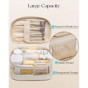 Portable Advanced <b>Transparent</b> Large Capacity Travel Cosmetic <b>Bag</b> with Zipper Closure Toilet <b>Makeup</b> <b>Bag</b> Casual Style Storage - Product Image 3