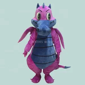 Penjualan terlaris mainan kostum maskot Cosplay naga ungu kustom kostum maskot dinosaurus kartun kostum maskot untuk dijual