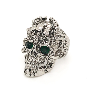 Modeschmuck Edelstahl Herren Schädel ringe, Gothic Schädel Ring Augen Herren Ring Vintage Schmuck