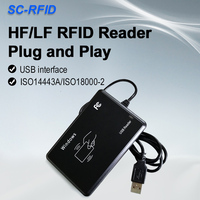 Lector RFID USB de Doble Banda que Ahorra Espacio, 125KHz 13.56MHz, Lector Inteligente sin Controlador para Reconocimiento de Información de Tarjetas de Identificación Personal