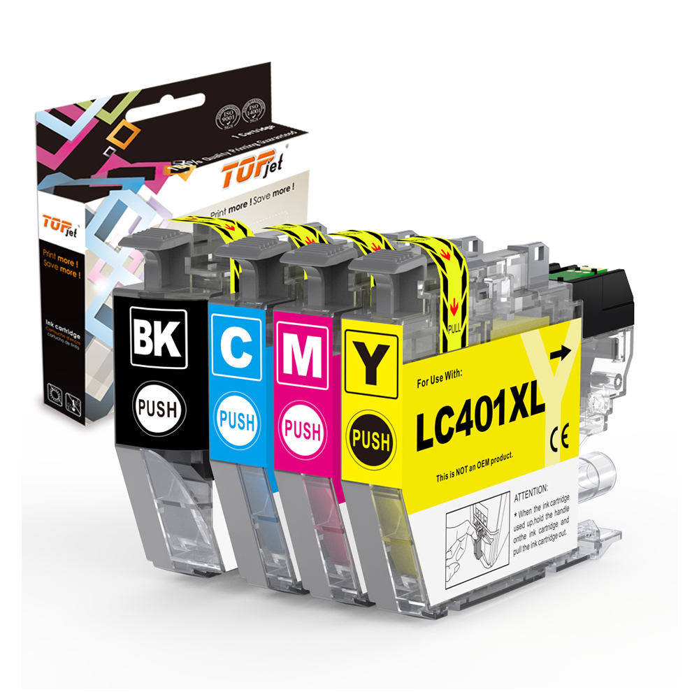 Topjet LC401XL LC402XL LC401 LC402 401XL 402XL 401 402 Совместимый Картридж для струйного принтера Brother J1010DW J6740