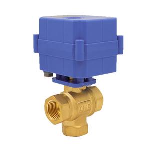 Válvula de Bola Miniatura de Cobre de Alto Torque DN15 y DN20 de Tres Vías, 5V 12V 24V 220V, para Agua, Gas y Aceite, Personalizable OEM - Product Image 1