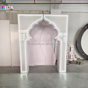 LEDA Classic Simple Modern New Arrival Wedding Entrance Led <b>Acrylic</b> Welcome Sign Backdrop Mirror Photo Booth Stand Set - Product Image 4