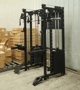 Оптовая продажа, индивидуальная стальная подставка для полуприседаний с логотипом, черная клетка для мышц, многофункциональное оборудование для тренажерного зала, предложение от производителя - Product Image 1