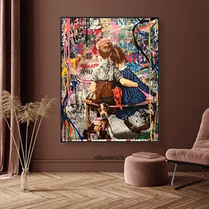 낙서 거리 팝 아트 인쇄 벽 예술 현대 뱅크시 예술 작품 그림 HD 캔버스 벽 포스터 영감 벽 장식