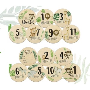 Fabricante de Artesanías de Madera, Letrero de Anuncio de Nacimiento Hello World, Placa Redonda Moderna de Madera Grabada, Tarjeta de Hitos del Bebé - Product Image 1
