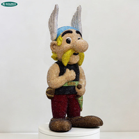 Sculpture de guerrier Asterix en cristal de luxe, statue de dessin animé en fibre de verre pour la décoration de la maison et des hôtels