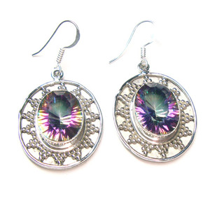 Drop Earring Jewelry for Women925 Sterling Silver Jewelry Mystic Topaz Earrings Wholesale Gemstone Earrings at best price - Product Image 2