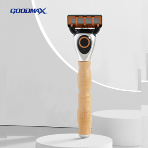 Maquinilla de Afeitar Manual Goodmax Windrunner de 6 Cuchillas con Mango de Bambú para Hombre, con Cuchillas de Repuesto - Product Image 5