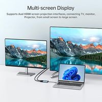 Divisor USB C MT-VIKI 4K60HZ, Adaptador Tipo C a Doble HDMI 4 en 1