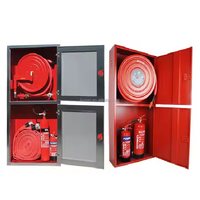 Armoire à tuyau d'incendie en acier au carbone durable avec valve, buse, serrure FHC, rangement pratique et accès facile