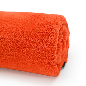 Serviette de lavage de voiture en microfibre 600g, épaisse, absorbante, couleur orange unie, sur mesure pour voiture - Product Image 3
