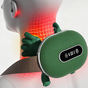 Masseur de cou portable avec massage <span class=keywords><strong>sans</strong></span> <span class=keywords><strong>fil</strong></span>, technologie de pétrissage à double impulsion chauffante et conception suspendue <span class=keywords><strong>rechargeable</strong></span> par USB - Product Image 2