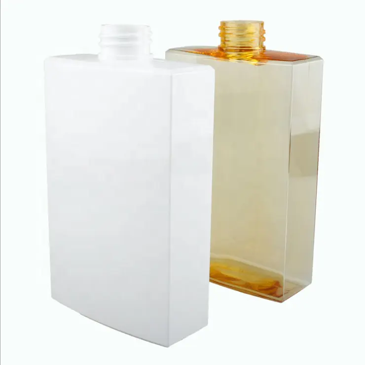 500ml beyaz şeffaf oval kare kalın duvar kozmetik doldurulabilir PETG püskürtücü losyon şampuan şişeleri