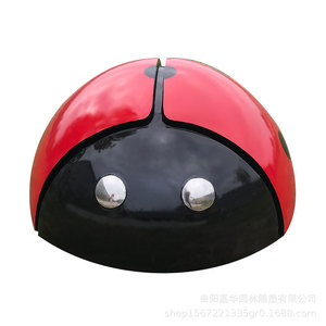 Sculpture de coccinelle en acier inoxydable, à poser au sol, figurine animale d'extérieur, faite à la main, décoration de paysage de parc - Product Image 5