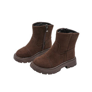 Otoño 2024, nueva versión coreana, botas cortas de terciopelo de doble cara, estilo Retro británico para botas Martin, botas de nieve para niños mayores - Product Image 5