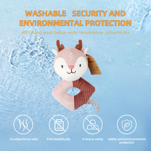 ของเล่นรูปสัตว์ยัดไส้กวางเรนเดียร์ของเล่นนุ่มสำหรับเด็กแรกเกิดเพื่อการศึกษา - Product Image 4