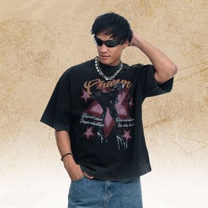 Camiseta de Hombre de Algodón 100% con Lavado Vintage, Estampado Gráfico, Manga Corta, Cuello Redondo, Estilo Urbano, Ropa Casual de Verano - Product Image 3