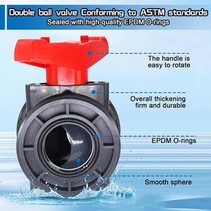Abk công nghiệp PVC bóng van ASTM EPDM O-ring uPVC đôi đúng Công Đoàn bóng van - Product Image 5