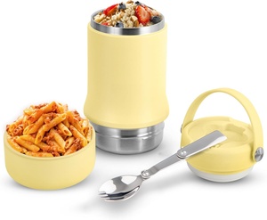 Custom Logo 18/8 Wide Mouth <b>Lunch</b> <b>Box</b> Soup 8oz Food Container Bottom Thermos 18oz <b>Insulated</b> Food Jar with Handle Lid - Product Image 3