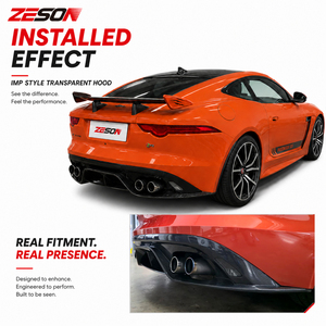 Difusor Trasero Estilo <span class=keywords><strong>SVR</strong></span> de Fibra de Carbono ZESON para <span class=keywords><strong>Jaguar</strong></span> F-Type X152 2013-2024 - Product Image 2