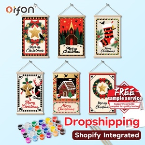 ORFON Arte Navideño, 6 Piezas de Mini Pinturas por Números, Cuadros Decorativos para Colgar, Pinturas DIY. Se Buscan Socios Comerciales - Product Image 1