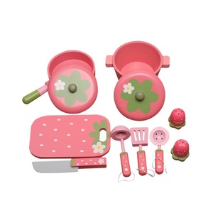 Ensemble de cuisine en bois rose pour enfants, accessoires de cuisine, jouets pour enfants de 4 à 6 ans, cadeau pour la fête des enfants - Product Image 3