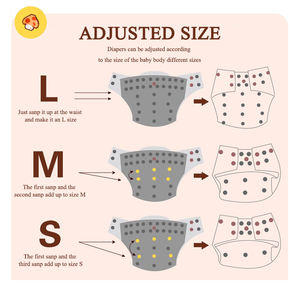 1-3 anni bambino riutilizzabile assorbente Anti-perdita pannolino combinazione pacchetto <span class=keywords><strong>6</strong></span> pannolini 12 inserti di bambù Napie caratteristica stampata - Product Image 6
