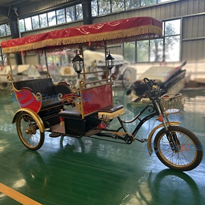 Triciclo eléctrico de alta calidad con capota de borlas rojas para turismo, atracciones turísticas, vacaciones y fotos de bodas - Product Image 5